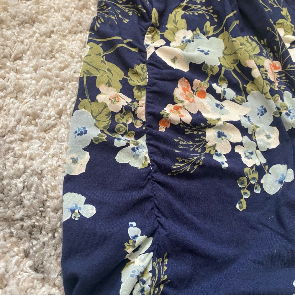 Isabel Maternity Midi Navy Floral Dress - Picture 6 of 6